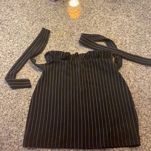 Skirt black with lace. White stripes. XS size 2 US